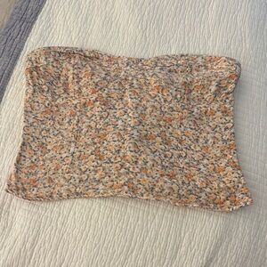 Floral Strapless cropped top